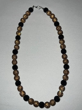 Gold & Black Rhinestone Necklace