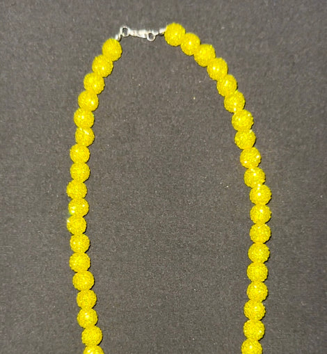 Yellow Rhinestone Necklace