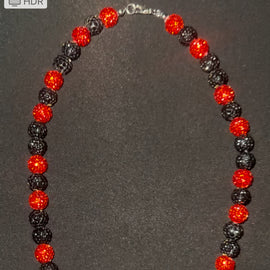 Red & Black Rhinestone Necklace