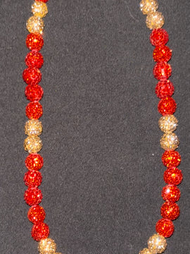 Red and Gold Rhinestone Necklace