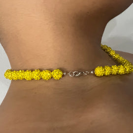 Yellow Rhinestone Necklace