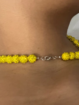 Yellow Rhinestone Necklace