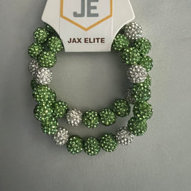 Lime Green & White Bracelet set